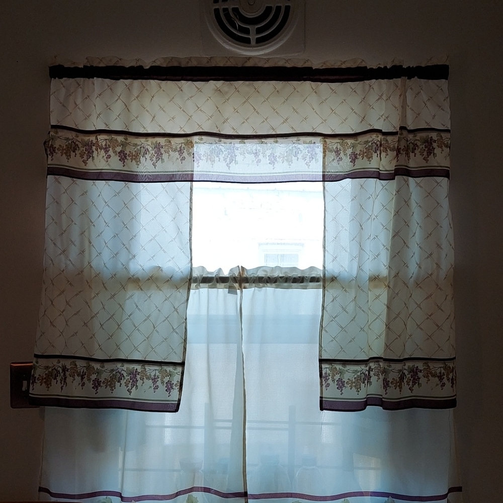 Rod Pocket Kitchen Curtain Set - Picture 4 of 7
